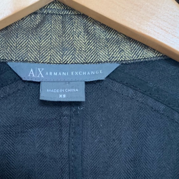 A/X Armani Exchange Linen Moto Jacket Gold Size XS - Picture 3 of 14